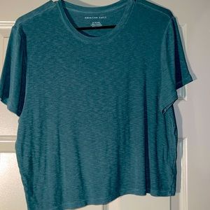 An American Eagle Outfitters dark turquoise crop top that is a size extra-large